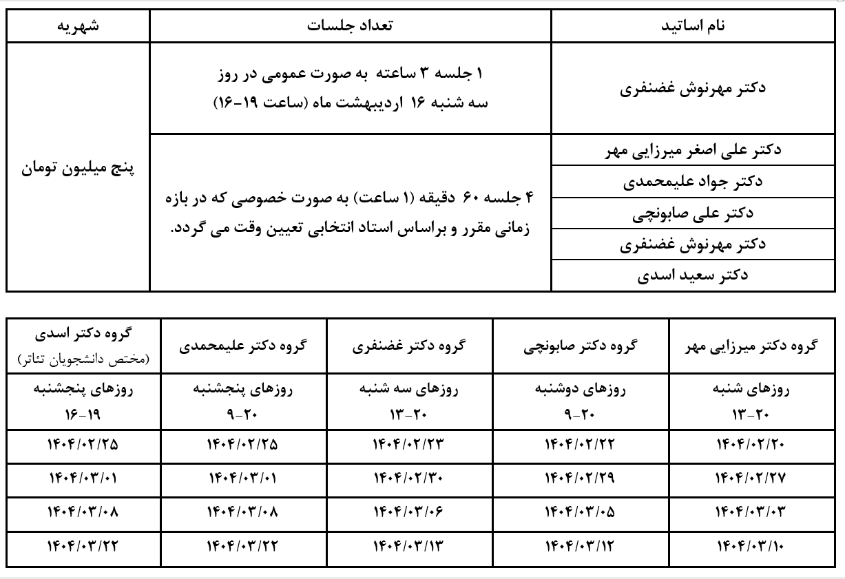 برنامه پروپوزال نویسی 1404 آکادمی شمسه